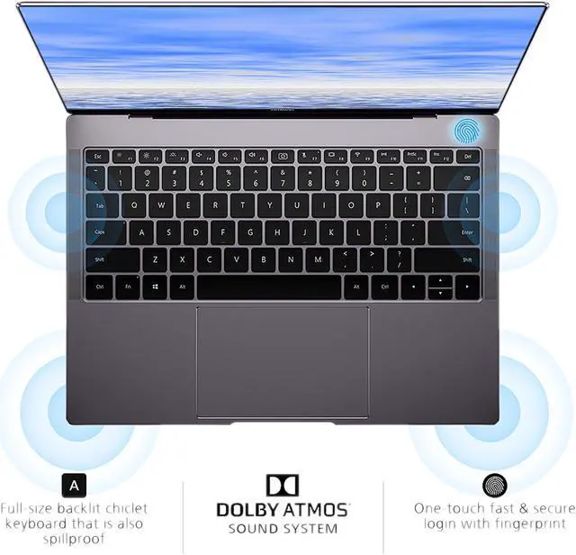 Alt view image 5 of 5 - Huawei MateBook X Pro Intel Core i5 8th Gen 8250U (1.60 GHz) 8 GB Memory 256 GB PCIe SSD Intel UHD Graphics 620 13.9" Touchscreen Windows 10 Home 64-Bit laptop - 53010CBS