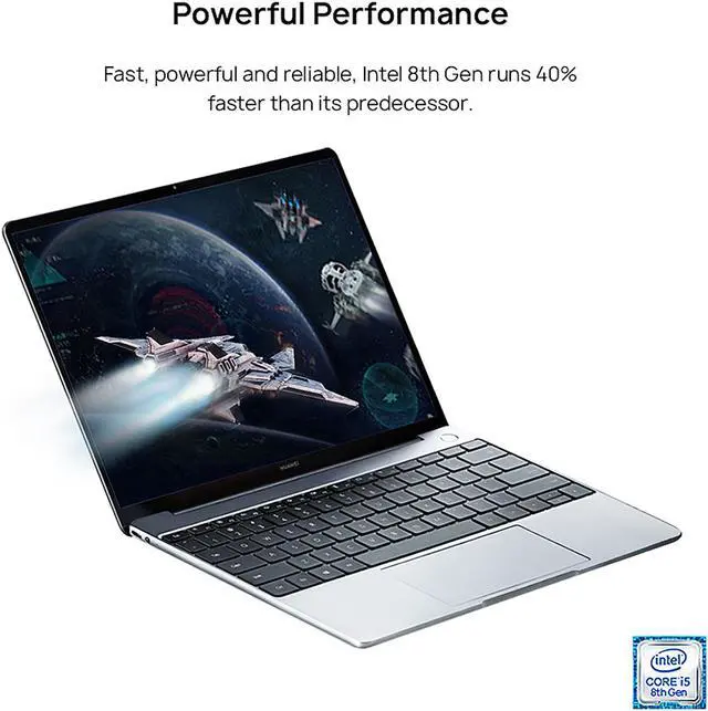 Alt view image 4 of 9 - Huawei MateBook 13 Intel Core Whiskey Lake i5 8th Gen 8265U (1.60 GHz) 8 GB Memory 256 GB SSD Intel UHD Graphics 620 13.0" Touchscreen Windows 10 Home Signature Edition - Wright-W19C 53010FKR Laptop