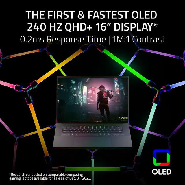 Alt view image 11 of 16 - Razer Blade 16 - 16" GeForce RTX 4080 Laptop GPU - Intel Core i9-14900HX  - 32GB Memory - 1 TB PCIe SSD - Windows 11 Home 64-bit - Gaming Laptop - 240 Hz OLED (RZ09-0510TEN3-R3U1 )
