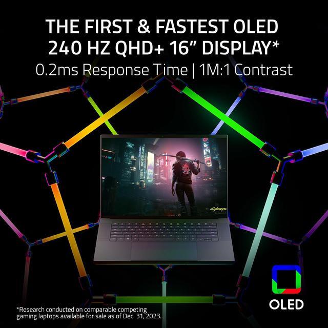 Alt view image 16 of 16 - Razer Blade 16 - 16" GeForce RTX 4090 Laptop GPU - Intel Core i9-14900HX  - 32GB Memory - 2 TB PCIe SSD - Windows 11 Home 64-bit - Gaming Laptop - 240 Hz OLED (RZ09-05102EN4-R3U1 )