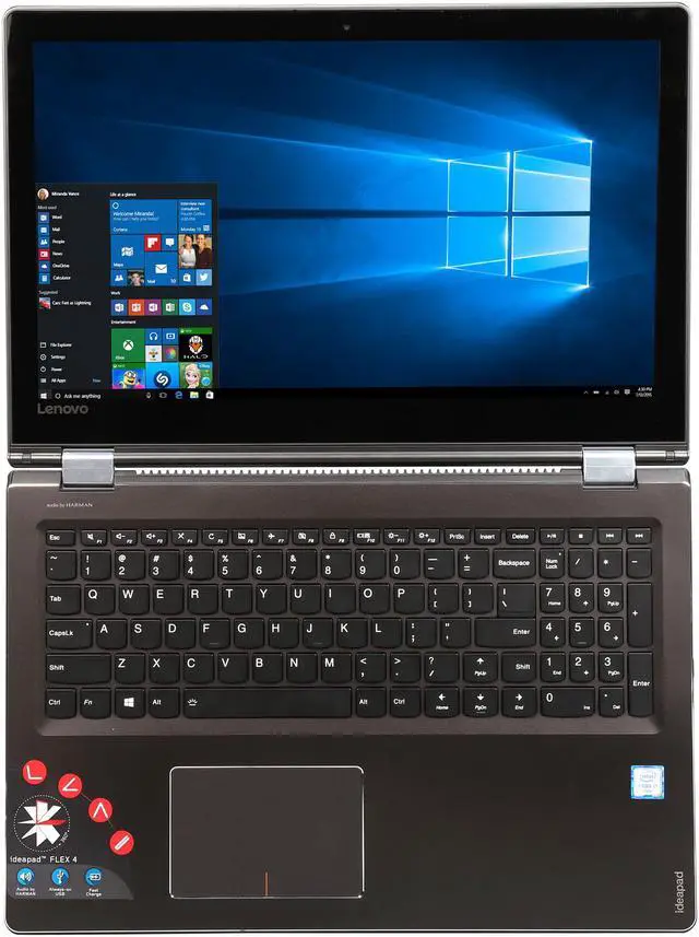 Alt view image 6 of 8 - Lenovo Flex 4 1570 80SB0003US Intel Core i7 6th Gen 6500U (2.50 GHz) 8 GB Memory 1 TB HDD 15.6" Touchscreen 1920 x 1080 2-in-1 Laptop Windows 10 Home 64-Bit