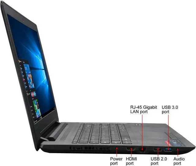 Alt view image 4 of 8 - Lenovo IdeaPad 110 80TR001DUS AMD A9-Series A9-9400 (2.40 GHz) 8 GB Memory 1 TB HDD AMD Radeon R5 Series 15.6" Windows 10 Home 64-Bit Like New Open Box