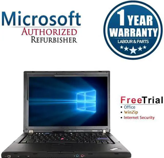 Main image of Refurbished Lenovo ThinkPad T60 15.4" Intel Core Duo T2300 1.66GHz 4GB DDR2 160GB Windows 10 Home 64 Bits 1 Year Warranty