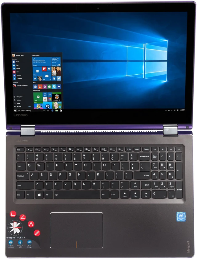 Alt view image 6 of 8 - Lenovo Flex 4 Intel Pentium 4405U 8GB Memory 1TB HDD Intel HD Graphics 520 15.6" 10-point Multi-touch 1920 x 1080 Convertible 2-in-1 Laptop Windows 10 Home 64-Bit 1570 (80SB000LUS)