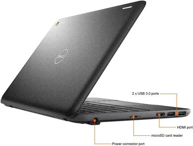 Alt view image 4 of 6 - DELL Grade B Chromebook Intel Celeron N3060 4GB Memory 16 GB eMMC SSD 11.6" Non-Touch Screen Chrome OS Chromebook 11 3180