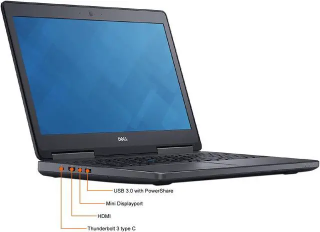 Alt view image 4 of 6 - DELL Precision Grade B Mobile Workstation Intel Core i7-7820HQ 32GB Memory 512 GB SSD NVIDIA Quadro M2200 15.6" Non-Touch Screen Windows 10 Pro 64-bit 7520