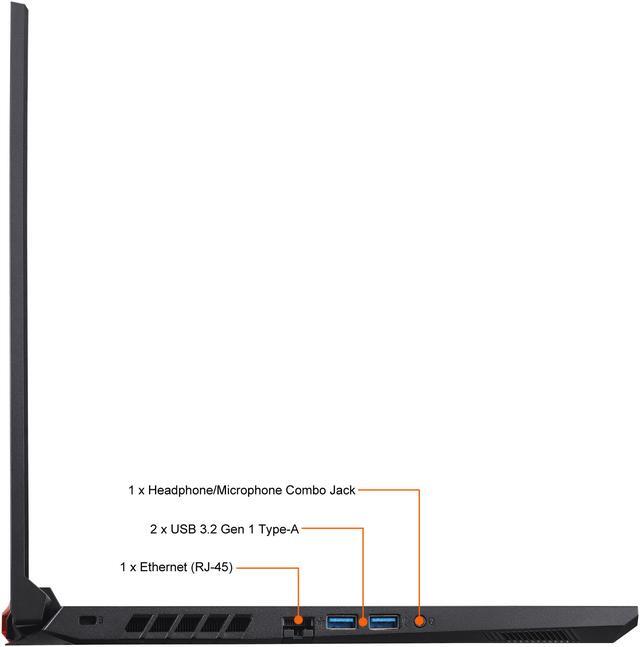 Alt view image 15 of 17 - Acer Nitro 5 - 17.3" GeForce RTX 3080 Laptop GPU - AMD Ryzen 7 5800H  - 16GB Memory - 1 TB PCIe SSD - Windows 10 Home 64-bit - Gaming Laptop - 360 Hz IPS (AN517-41-R3NX )