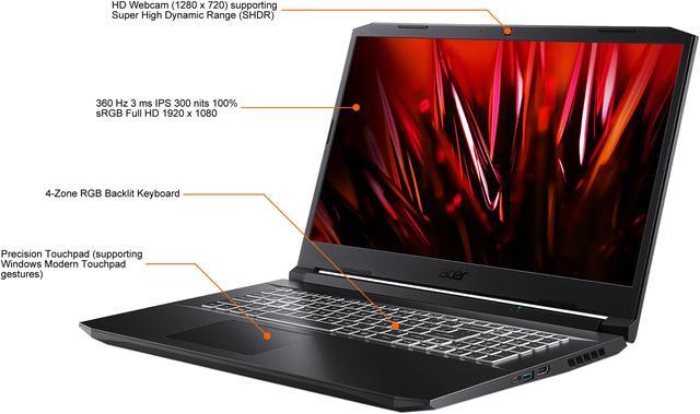 Alt view image 7 of 17 - Acer Nitro 5 - 17.3" GeForce RTX 3080 Laptop GPU - AMD Ryzen 7 5800H  - 16GB Memory - 1 TB PCIe SSD - Windows 10 Home 64-bit - Gaming Laptop - 360 Hz IPS (AN517-41-R3NX )