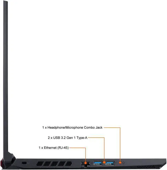 Alt view image 12 of 18 - Acer Nitro 5 - 15.6" GeForce RTX 3060 Laptop GPU - AMD Ryzen 5 5600H  - 16GB Memory - 512 GB PCIe SSD - Windows 10 Home 64-bit - Gaming Laptop - 144 Hz IPS (AN515-45-R21A )