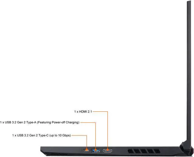 Alt view image 10 of 18 - Acer Nitro 5 - 15.6" GeForce RTX 3060 Laptop GPU - AMD Ryzen 5 5600H  - 16GB Memory - 512 GB PCIe SSD - Windows 10 Home 64-bit - Gaming Laptop - 144 Hz IPS (AN515-45-R21A )