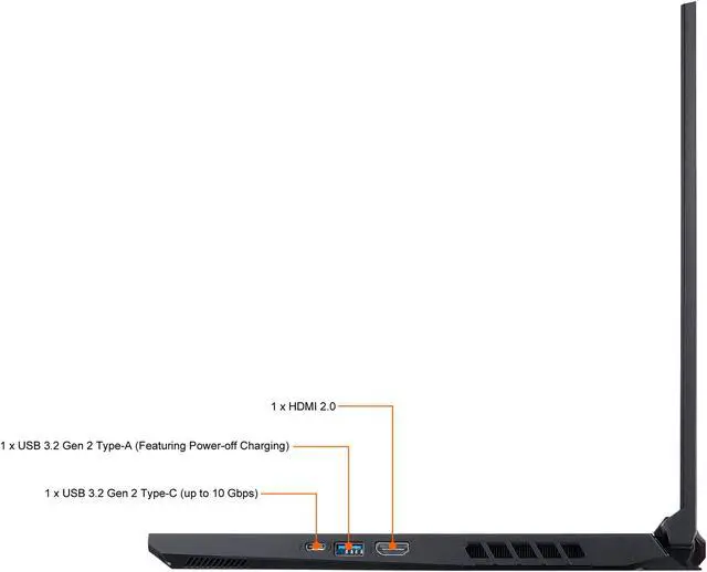 Alt view image 11 of 16 - Acer Nitro 5 - 15.6" GeForce RTX 3050 Laptop GPU - Intel Core i5-10300H  - 16GB Memory - 512 GB PCIe SSD - Windows 10 Home 64-bit - Gaming Laptop - 144 Hz IPS (AN515-55-56AP )