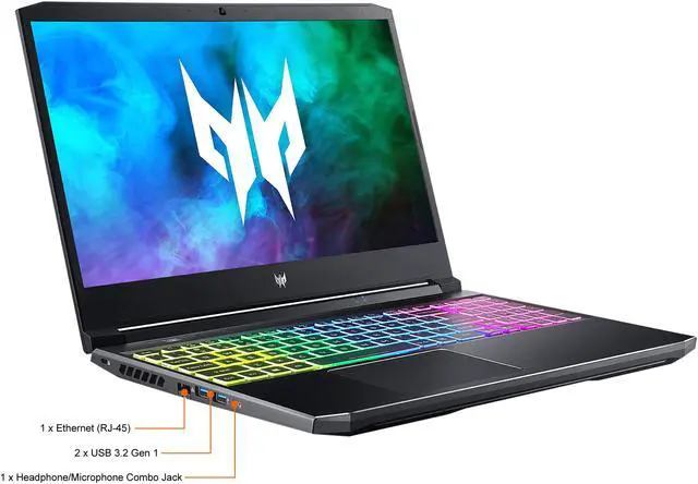Alt view image 4 of 12 - Acer Predator Helios 300 - 15.6" GeForce RTX 3060 Laptop GPU - Intel Core i7-11800H  - 16GB Memory - 512 GB PCIe SSD - Windows 10 Home 64-bit - Gaming Laptop - 144 Hz IPS (PH315-54-731M )
