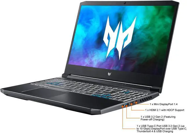 Alt view image 6 of 12 - Acer Predator Helios 300 - 15.6" GeForce RTX 3060 Laptop GPU - Intel Core i7-11800H  - 16GB Memory - 512 GB PCIe SSD - Windows 10 Home 64-bit - Gaming Laptop - 144 Hz IPS (PH315-54-731M )