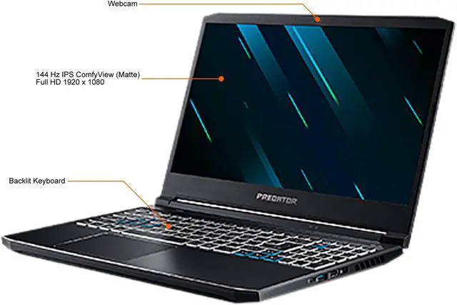 Alt view image 4 of 8 - Acer Predator Helios 300 - 15.6" 144 Hz IPS - Intel Core i7 10th Gen 10750H (2.60 GHz) - NVIDIA GeForce RTX 3060 Laptop GPU - 16 GB DDR4 - 512 GB PCIe SSD - Windows 10 Home 64-bit - Gaming Laptop (PH315-53-71HN )