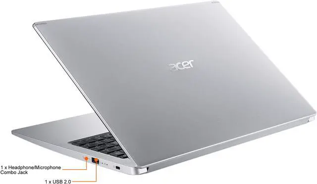 Alt view image 8 of 8 - Acer Laptop Aspire 5 AMD Ryzen 5 5500U 8GB Memory 512 GB NVMe SSD AMD Radeon Graphics 15.6" Non-Touch Screen Windows 11 Home 64-bit A515-45-R4P4