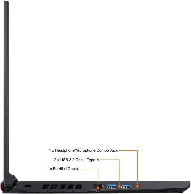 Alt view image 6 of 9 - Acer Nitro 5 - 15.6" GeForce RTX 3050 Laptop GPU - Intel Core i5-11400H  - 16GB Memory - 512 GB NVMe SSD - Windows 11 Home 64-bit - Gaming Laptop - 144 Hz IPS (AN515-57-59F7 )