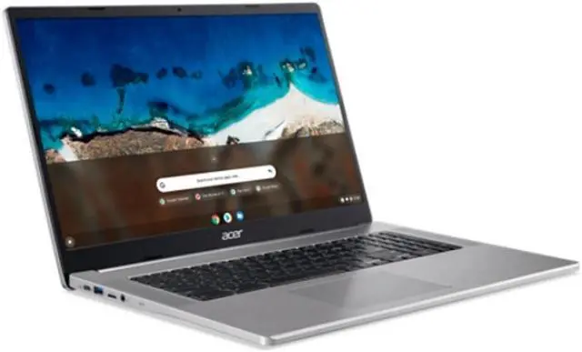 Alt view image 2 of 6 - NX.AQ2AA.002 Acer CB317-1H CB317-1H-C3F2 17.3" Chromebook - Full HD - 1920 x 1080 - Intel Celeron N4500 Dual-core (2 Core) 1.10 GHz - 4 GB RAM - 64 GB Flash Memory - Sparkly Silver