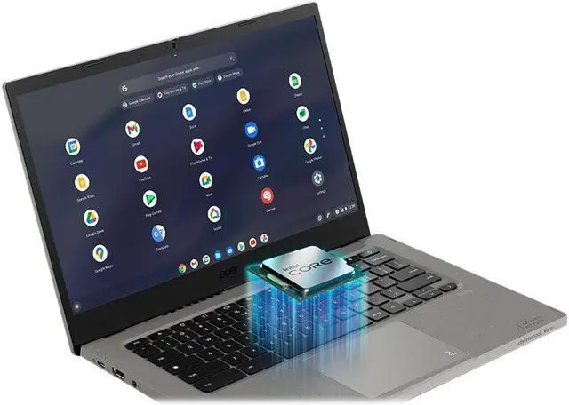 Alt view image 2 of 8 - Acer Chromebook Vero 514 CBV514-1HT - Intel Core i5 1235U / 1.3 GHz - Chrome OS - Iris Xe Graphics - 8 GB RAM - 256 GB SSD - 14" IPS touchscreen 1920 x 1080 (Full HD) - Wi-Fi 6E - cobblestone gray