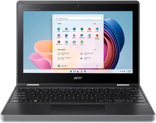 Alt view image 9 of 9 - Acer TravelMate Spin B3 B311R-33 TMB311R-33-C04F 11.6" Touchscreen Convertible 2 in 1 Notebook - HD - 1366 x 768 - Intel N100 Quad-core (4 Core) 800 kHz - 4 GB Total RAM - 128 GB SSD - Black