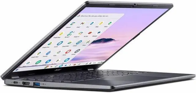 Alt view image 8 of 19 - Acer Chromebook Plus 514 CBE574-1-R5LH 14" Chromebook - WUXGA - 1920 x 1200 - AMD Ryzen 3 7320C Quad-core (4 Core) 2.40 GHz - 8 GB Total RAM - 256 GB SSD - Iron