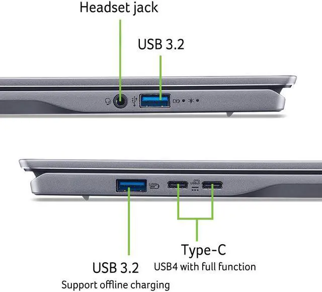 Alt view image 7 of 10 - Acer Laptop Swift 14.5" Qualcomm AI Copilot+ PC 16GB LPDDR5X Onboard Memory 1TB PCIe Gen 4 SSD 14.5" Windows 11 Home SF14-11-X128
