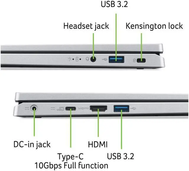 Alt view image 9 of 9 - Acer Aspire 3 Spin 14 Intel Core i3-N305 8GB Memory 256 GB PCIe SSD Intel UHD Graphics 14" Touch Screen 1920 x 1080 Convertible 2-in-1 Laptop Windows 11 in S mode A3SP14-31PT-38YA