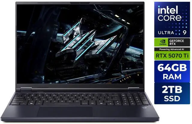 Main image of Acer Predator Helios Neo 16 AI - 16.0" GeForce RTX 5070 Ti Laptop GPU - 2.10 GHz - Intel Core Ultra 9 275HX 64GB Memory - 2 TB PCIe SSD - Windows 11 Home Gaming Laptop - 240 Hz IPS (PHN16-73-95NT )