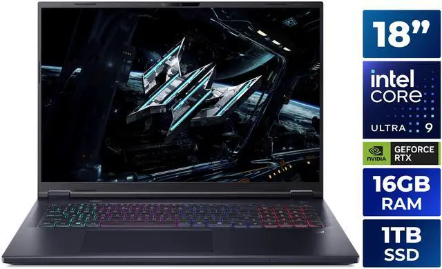 Main image of Acer Predator Helios Neo 18 AI - 18" WQXGA 240 Hz - Intel Core Ultra 9 275HX - GeForce RTX 5070 Ti Laptop GPU - 16GB DDR5 Memory - 1TB PCIe SSD - Windows 11 Home (NH.QVLAA.001 )