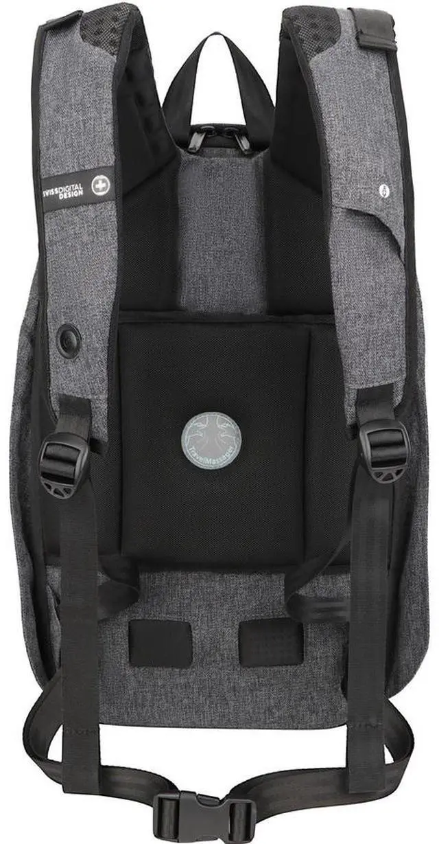 Alt view image 2 of 8 - Swissdigital COSMO 3.0 Massage Backpack - Durable - TSA-Approved Bag with Patented Massage System - USB Charging Port - RFID Protection - Padded Laptop Compartment - Fits up to 16" Laptop  SD1514M