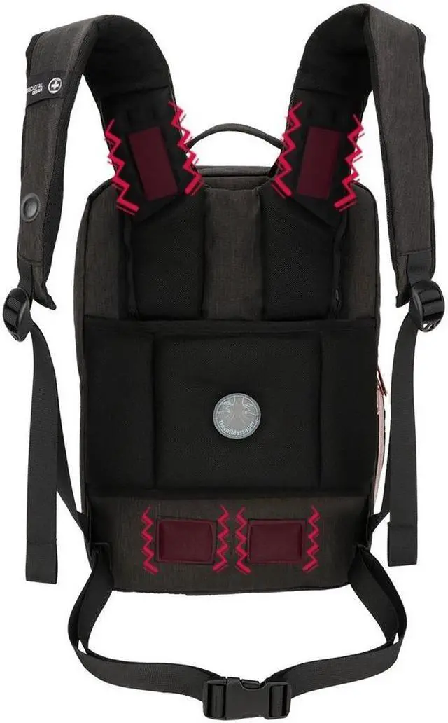 Alt view image 4 of 4 - Swissdigital KATY ROSE Black Massage Backpack - Stylish Travel & Work Bag with Patented Massage System -  Smart USB Charging Port - RFID Protection -  Fits 16" Laptop  SD1006M-01