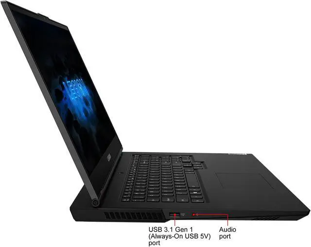 Alt view image 7 of 20 - Lenovo Legion 5 - 17.3" - Intel Core i7-10750H - GeForce RTX 2060 - 16 GB DDR4 - 512 GB SSD - Windows 10 Home - Gaming Laptop (81Y8004SUS)