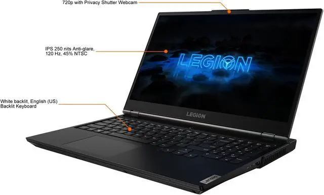 Alt view image 4 of 20 - Lenovo Legion 5-15ARH05H - 15.6" 120 Hz IPS - AMD Ryzen 5 4600H (3.00 GHz) - NVIDIA GeForce GTX 1650 - 8 GB DDR4 - 1 TB HDD 256 GB PCIe SSD - Windows 10 Home 64-bit - Gaming Laptop (82B500FVUS)