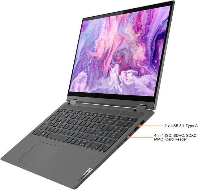 Alt view image 5 of 17 - Lenovo Flex 5 15ALC05 AMD Ryzen 7 5700U 16GB Memory 512 GB PCIe SSD AMD Radeon Graphics 15.6" Touch Screen 1920 x 1080 Convertible 2-in-1 Laptop Windows 10 Home 64-bit 82HV0000US