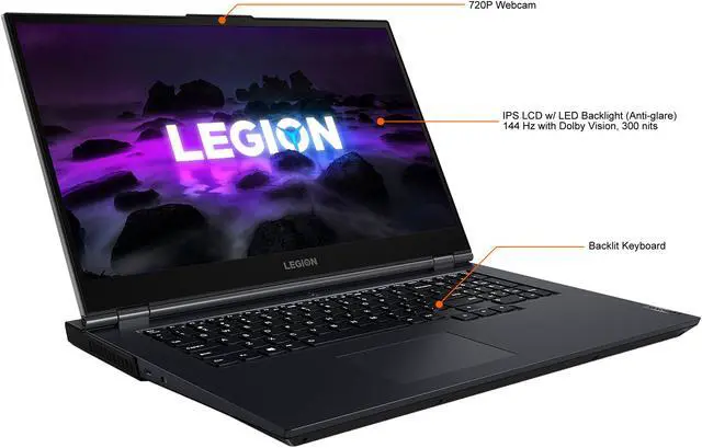 Alt view image 5 of 19 - Lenovo Legion 5 17ACH6H - 17.3" GeForce RTX 3060 Laptop GPU - AMD Ryzen 7 5800H  - 16GB Memory - 512 GB PCIe SSD - Windows 11 Home 64-bit - Gaming Laptop - 144 Hz IPS (82JY009EUS )
