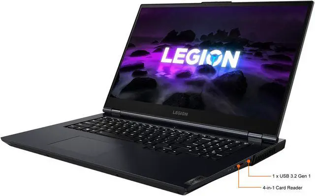 Alt view image 4 of 19 - Lenovo Legion 5 17ACH6H - 17.3" GeForce RTX 3060 Laptop GPU - AMD Ryzen 7 5800H  - 16GB Memory - 512 GB PCIe SSD - Windows 11 Home 64-bit - Gaming Laptop - 144 Hz IPS (82JY009EUS )