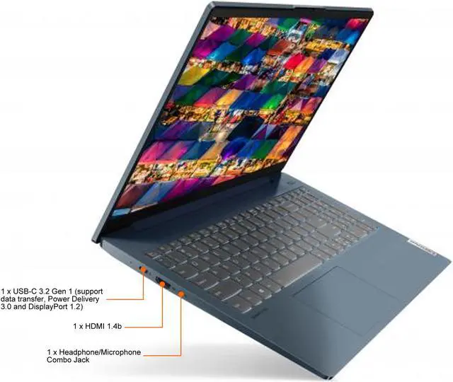 Alt view image 10 of 11 - Lenovo Laptop IdeaPad 5 15ITL05 Intel Core i5-1135G7 8GB Memory 256 GB PCIe SSD Intel Iris Xe Graphics 15.6" Non-Touch Screen Windows 11 Home 64-bit 82FG015UUS