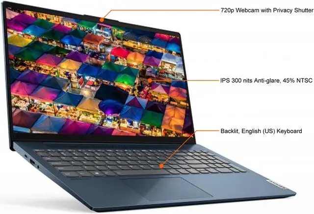 Alt view image 11 of 11 - Lenovo Laptop IdeaPad 5 15ITL05 Intel Core i5-1135G7 8GB Memory 256 GB PCIe SSD Intel Iris Xe Graphics 15.6" Non-Touch Screen Windows 11 Home 64-bit 82FG015UUS