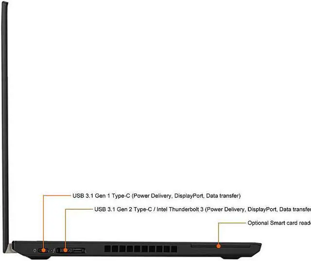 Alt view image 7 of 7 - Lenovo Grade A Laptop ThinkPad T480 Intel Core i5 8th Gen 8350U (1.70GHz) 8GB Memory 256 GB SSD Intel UHD Graphics 620 14.0" Windows 10 Pro 64-bit