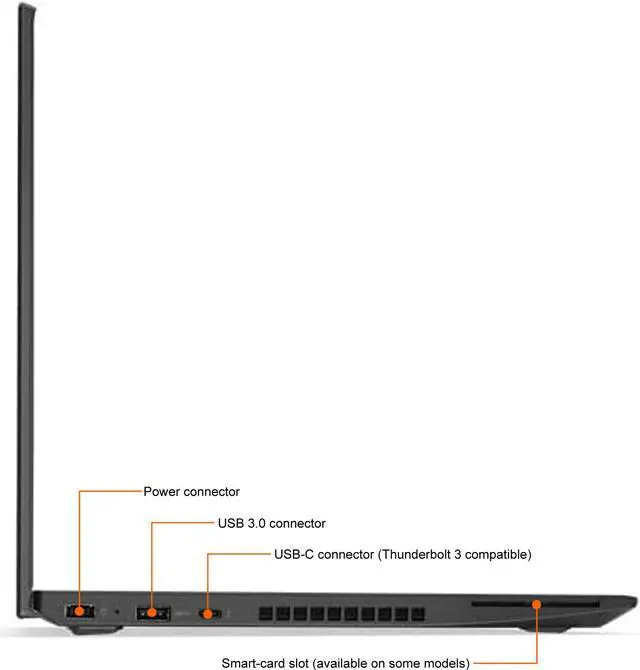 Alt view image 4 of 10 - Lenovo ThinkPad T570 Laptop Intel Core i5 7th Gen 7300U (2.60GHz) 16GB Memory 256 GB SSD Intel HD Graphics 620 15.6" Windows 10 Pro 64-bit