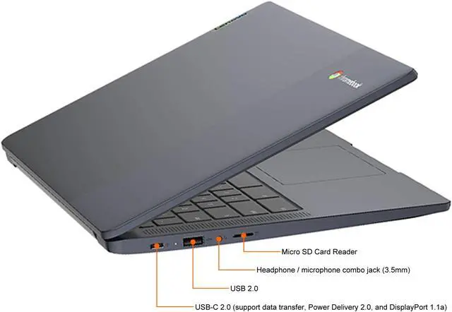 Alt view image 7 of 7 - Lenovo IdeaPad 3 CB 14M836 Chromebook MediaTek MT8183 4GB Memory 32 GB eMMC 5.1 SSD 14.0" Non-Touch Screen Chrome OS 82KN001KUS