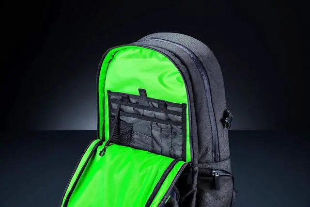 Alt view image 6 of 7 - Razer Rogue v3 16" Gaming Laptop Backpack: Travel Carry On Computer Bag - Tear and Water Resistant - Mesh Side Pocket - Fits 16 inch Notebook - Black