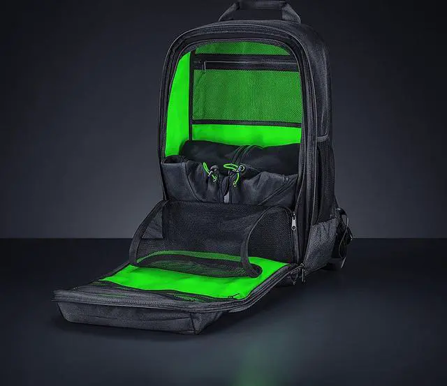 Alt view image 12 of 12 - Razer Concourse Pro 18" Backpack: Tear Resistant Bottom - Front Utility Flap for Greater Accessibility - Scratch-Proof Interior - Padded Mesh Weave Straps - Fits Up to 18 inch Laptops - Black