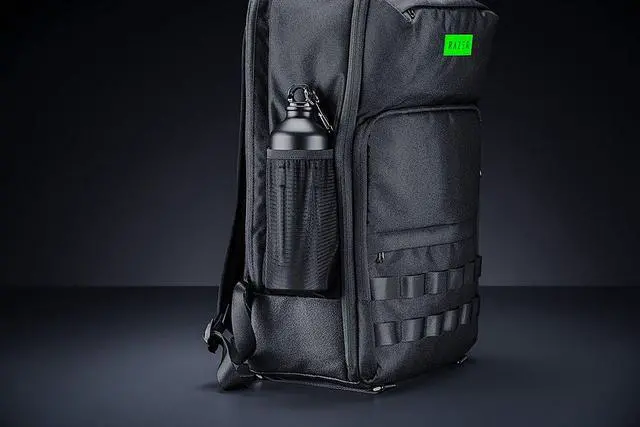 Alt view image 10 of 12 - Razer Concourse Pro 18" Backpack: Tear Resistant Bottom - Front Utility Flap for Greater Accessibility - Scratch-Proof Interior - Padded Mesh Weave Straps - Fits Up to 18 inch Laptops - Black