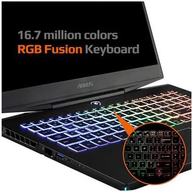 Alt view image 7 of 14 - Aorus 15-XA-F74CDW 15.6" 240 Hz Intel Core i7 9th Gen 9750H (2.60 GHz) NVIDIA GeForce RTX 2070 16 GB Memory 512 GB SSD 2 TB HDD Windows 10 Home 64-bit Gaming Laptop