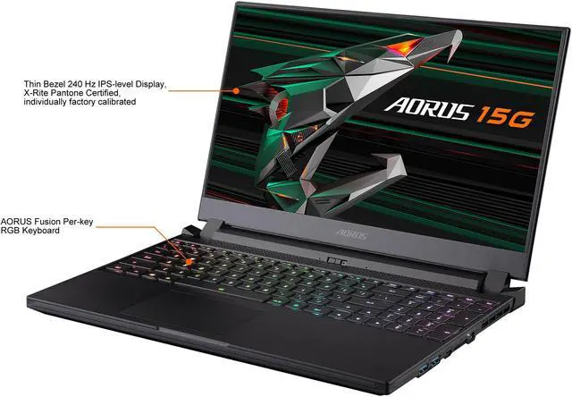 Alt view image 4 of 18 - GIGABYTE AORUS 15G YC - 15.6" FHD IPS Anti-Glare 240Hz - Intel Core i7-10870H - NVIDIA GeForce RTX 3080 Laptop GPU 8GB GDDR6, 32GB RAM, 1TB SSD, Win10 Home - Gaming Laptop (AORUS 15G YC-8US2450SH)