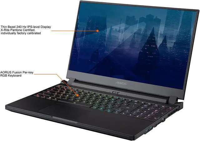 Alt view image 4 of 12 - GIGABYTE AORUS 15P KD - 15.6" FHD IPS Anti-Glare 240Hz, Intel Core i7 11th Gen 11800H, NVIDIA GeForce RTX 3060, 6GB GDDR6, 16GB Memory, 512GB SSD, Win10 Home, Gaming Laptop (AORUS 15P KD-72US223SH)