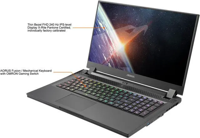 Alt view image 4 of 13 - GIGABYTE AORUS 17G YD - 17.3" FHD IPS Anti-Glare 300Hz, Intel Core i7, NVIDIA GeForce RTX 3080 Laptop GPU 8GB GDDR6, 32GB Memory, 512GB SSD, Win10 Home, Gaming Laptop (AORUS 17G YD-73US345SH)