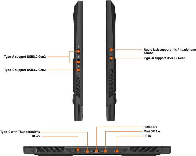Alt view image 13 of 12 - Aorus 15 Series - 15'' GeForce RTX 4060 Laptop GPU - Intel Core Ultra 7 155H - 16GB Memory - 1 TB PCIe SSD - Windows 11 Home 64-bit - Gaming Laptop - 165 Hz IPS (15 BKG-13US754SH )