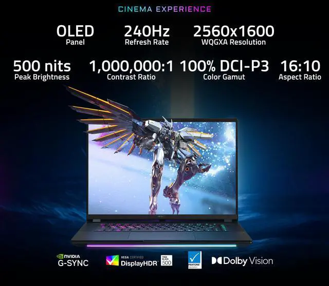 Alt view image 12 of 20 - AORUS MASTER 16 Gaming Laptop - 240Hz 2560x1600 OLED - NVIDIA GeForce RTX 5080 - Intel Core Ultra 9 275HX - 2TB SSD with 32GB DDR5 RAM - Windows 11 Home AD (AORUS MASTER 16 BYHC5USE65SH)