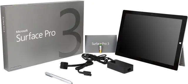 Alt view image 8 of 8 - Microsoft Surface Pro 3 4GB DDR3 Memory 128GB 12.0" 2160 x 1440 Certified Refurbished Tablet Windows 8.1 Pro Silver